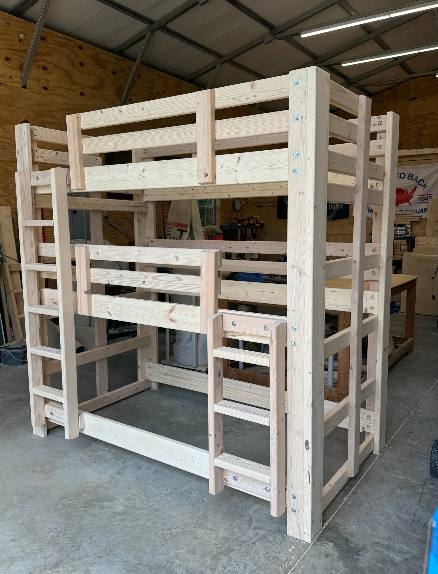 3-Peat Traditional Triple Bunk Bed