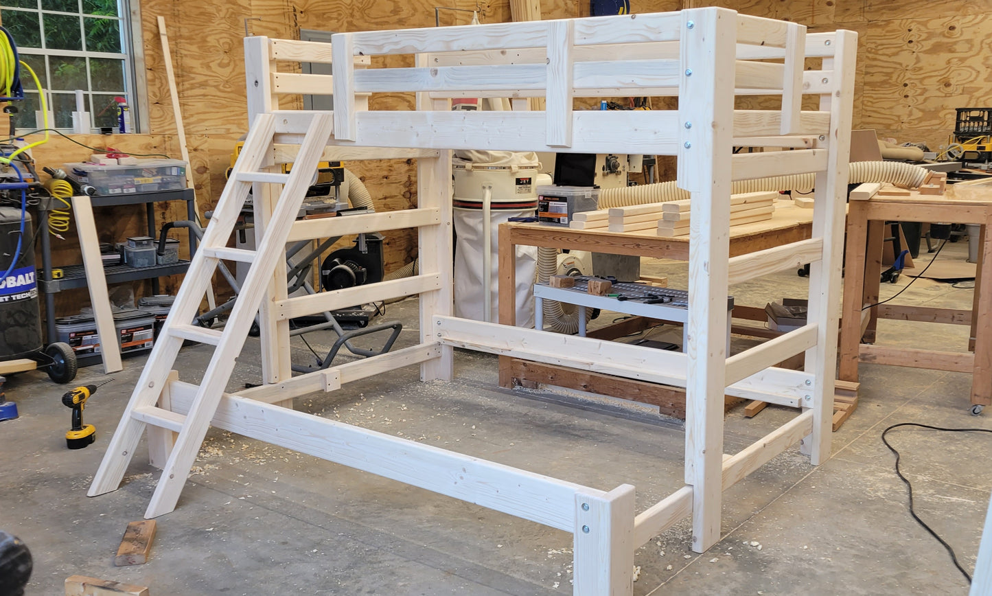 Queen Size Bunk Bed - Traditional Style Big Mama Bunk