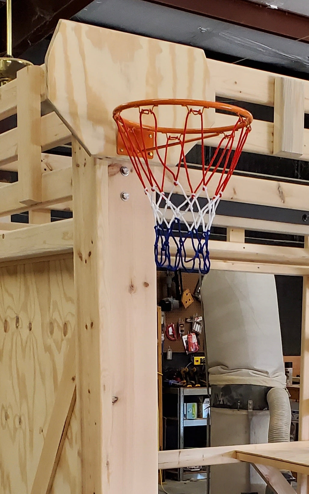 Add-on Basketball Mini Goal w/ Wooden Backboard